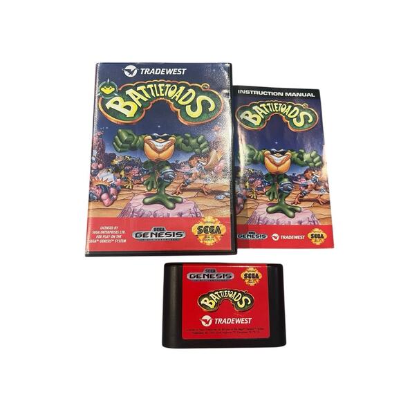 Battletoads (Sega Genesis, 1991) Authentic Complete W/manual CIB Tested Works